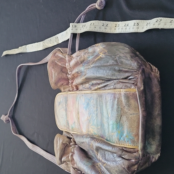 Vintage Handpainted Leather Purse - Picture 2 of 6